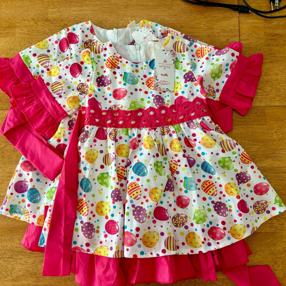 NWT Ibtom Castle Hot Pink Easter Egg Dress